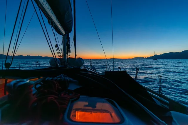 sailing at night